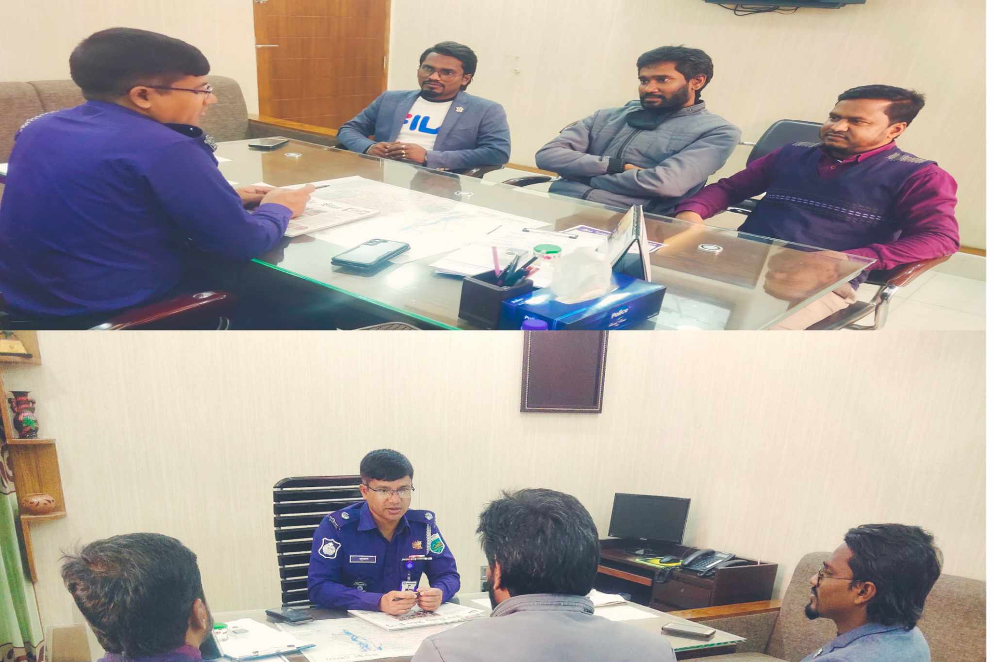 নিরাপদ সড়ক গড়ার লক্ষ্যে অতিরিক্ত পুলিশ সুপারের সঙ্গে সড়ক যোদ্ধাদের বৈঠক