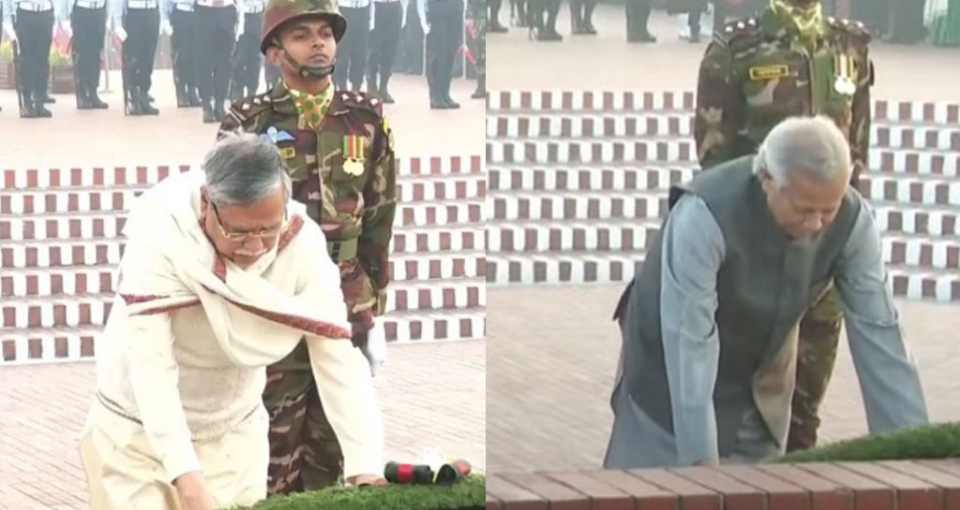 মহান বিজয় দিবসে জাতীয় স্মৃতিসৌধে রাষ্ট্রপতি ও প্রধান উপদেষ্টার শ্রদ্ধা