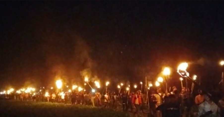 ডিমলায় বুড়ি তিস্তা নদী খননের প্রতিবাদে মশাল মিছিল