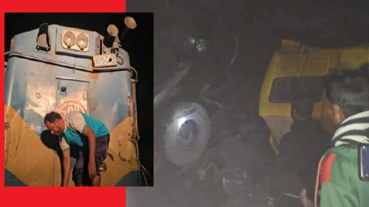 ট্রেনের ধাক্কায় বসতবাড়িতে গিয়ে পড়ল ট্রাক, আহত ২